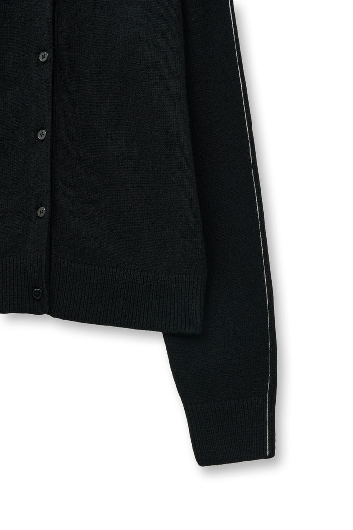 Matin Kim Cashmere Blended Round Knit Cardigan — Black