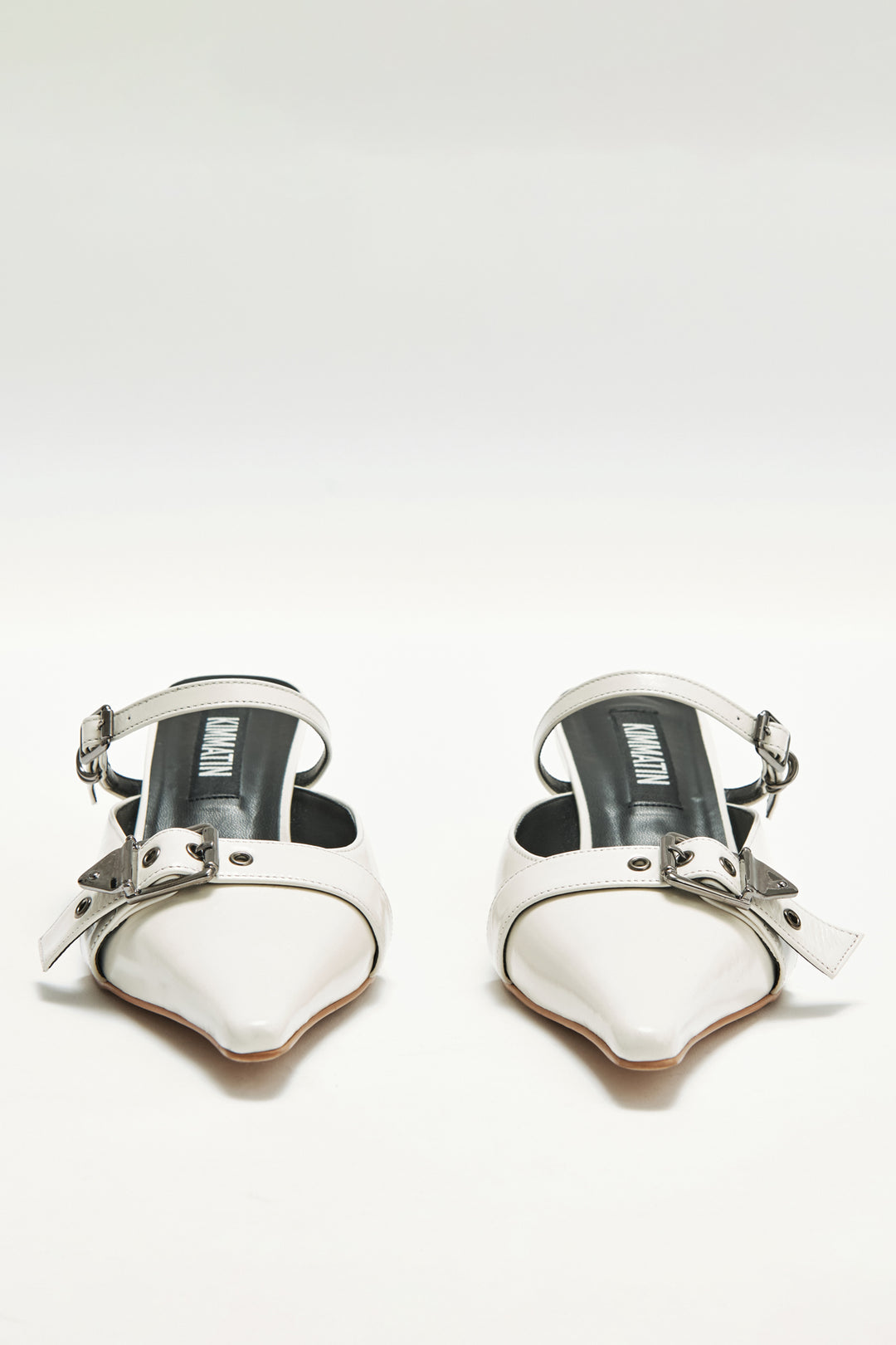 KIMMATIN Belted Stiletto Mule — Ivory