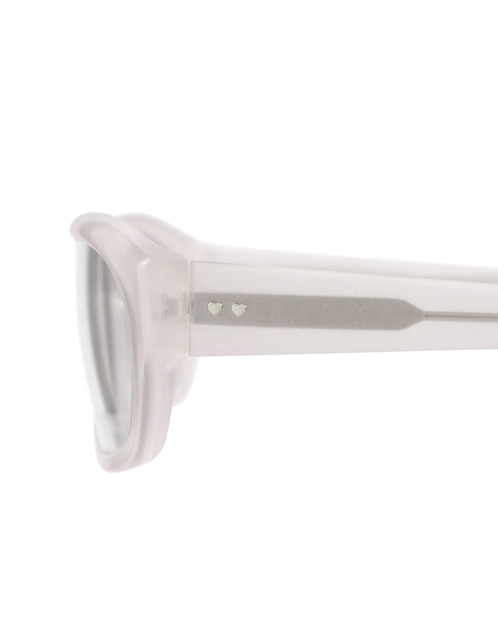 Stand Oil Curved Glow Semi-Goggle Sunglasses — Cream