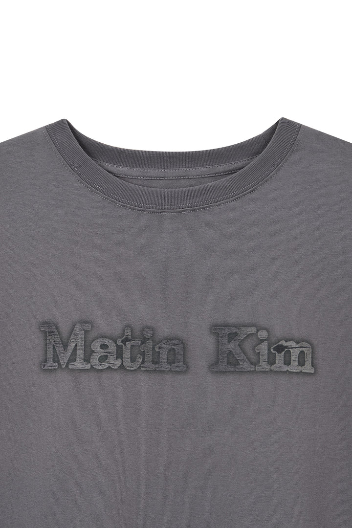 Matin Kim Vintage Logo Graphic Top — Charcoal