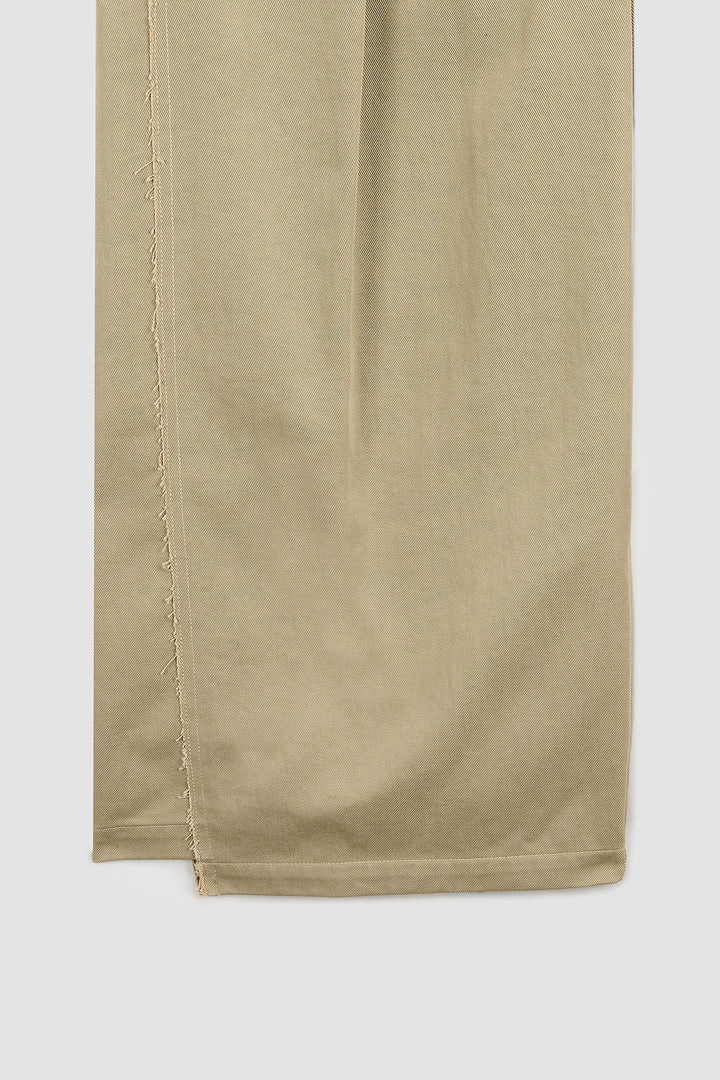 KIMMATIN Cutting Detail Wide Cotton Pants — Beige