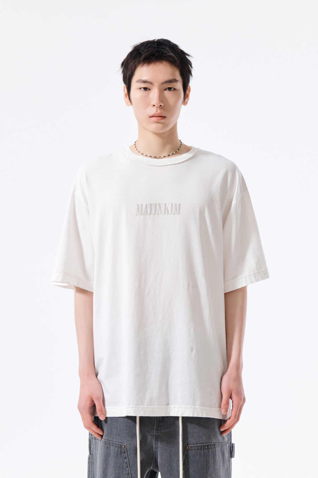 Matin Kim Vintage Lettering Graffiti Top — White