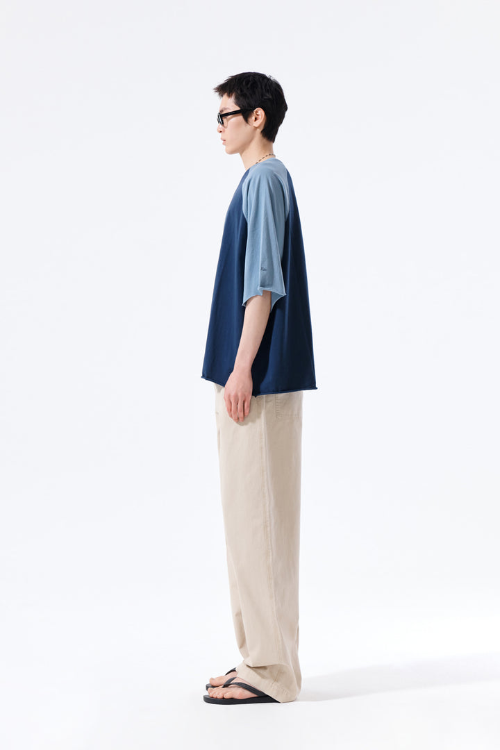 Matin Kim Side Tab Washed Cotton Pants — Beige