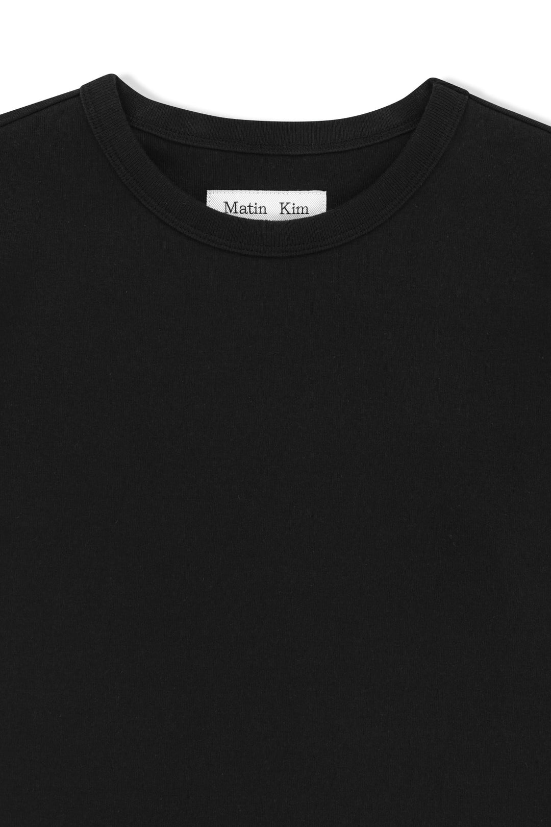 Matin Kim Label Detail Slim Fit Top — Black
