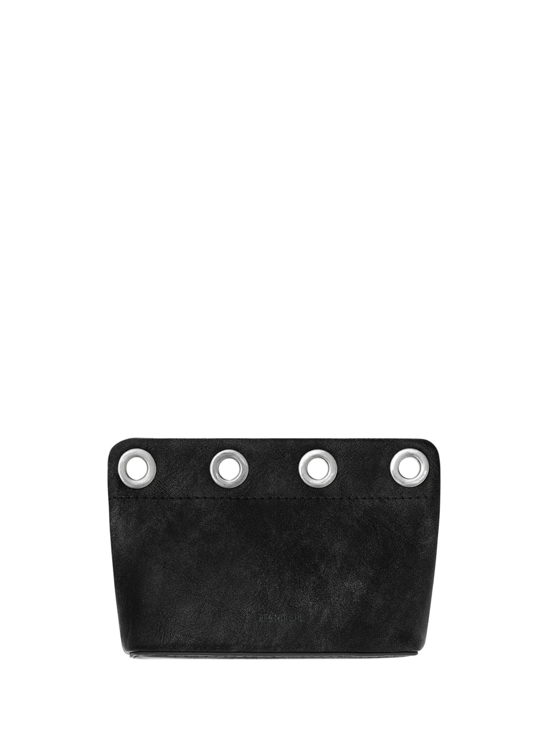 Stand Oil Loop Eyelet Pouch — Square Keychain Bag — Dark Gray