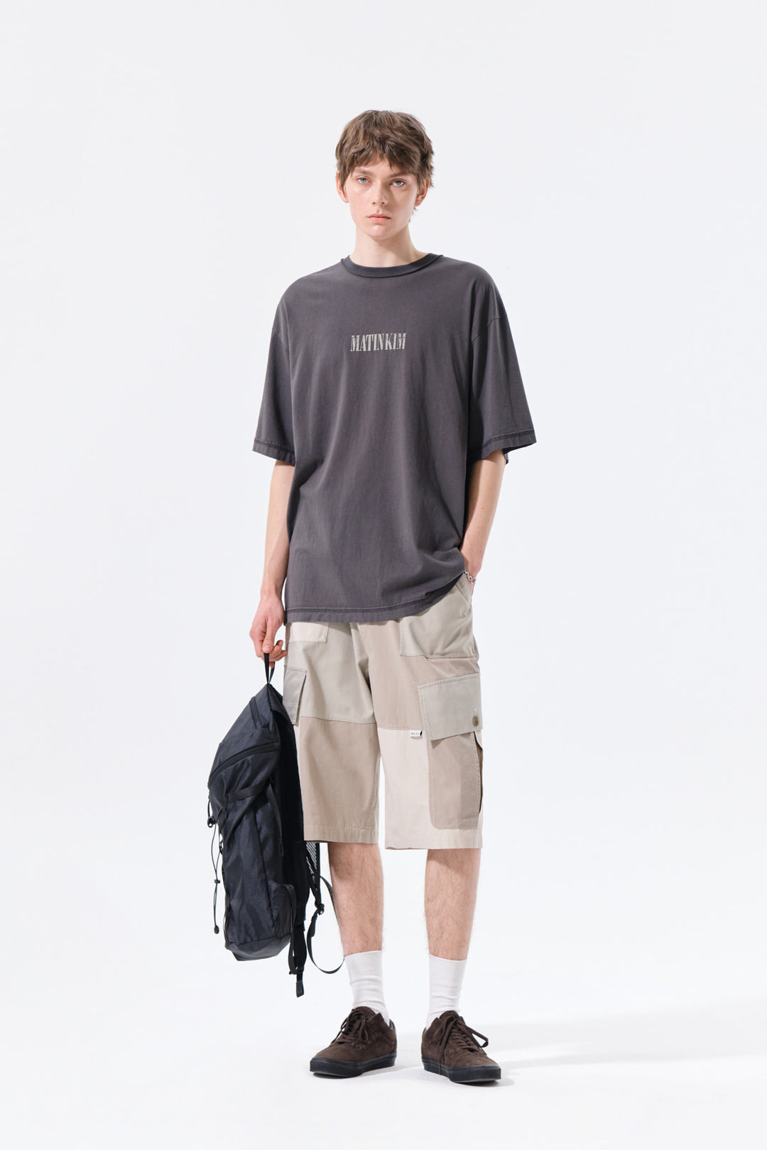 Matin Kim Vintage Lettering Graffiti Top — Charcoal