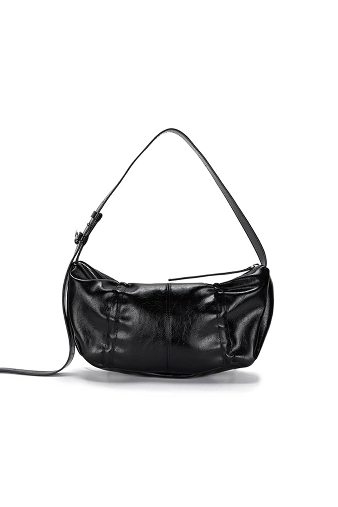 Matin Kim Half Shirring Ribbon Round Bag — Black