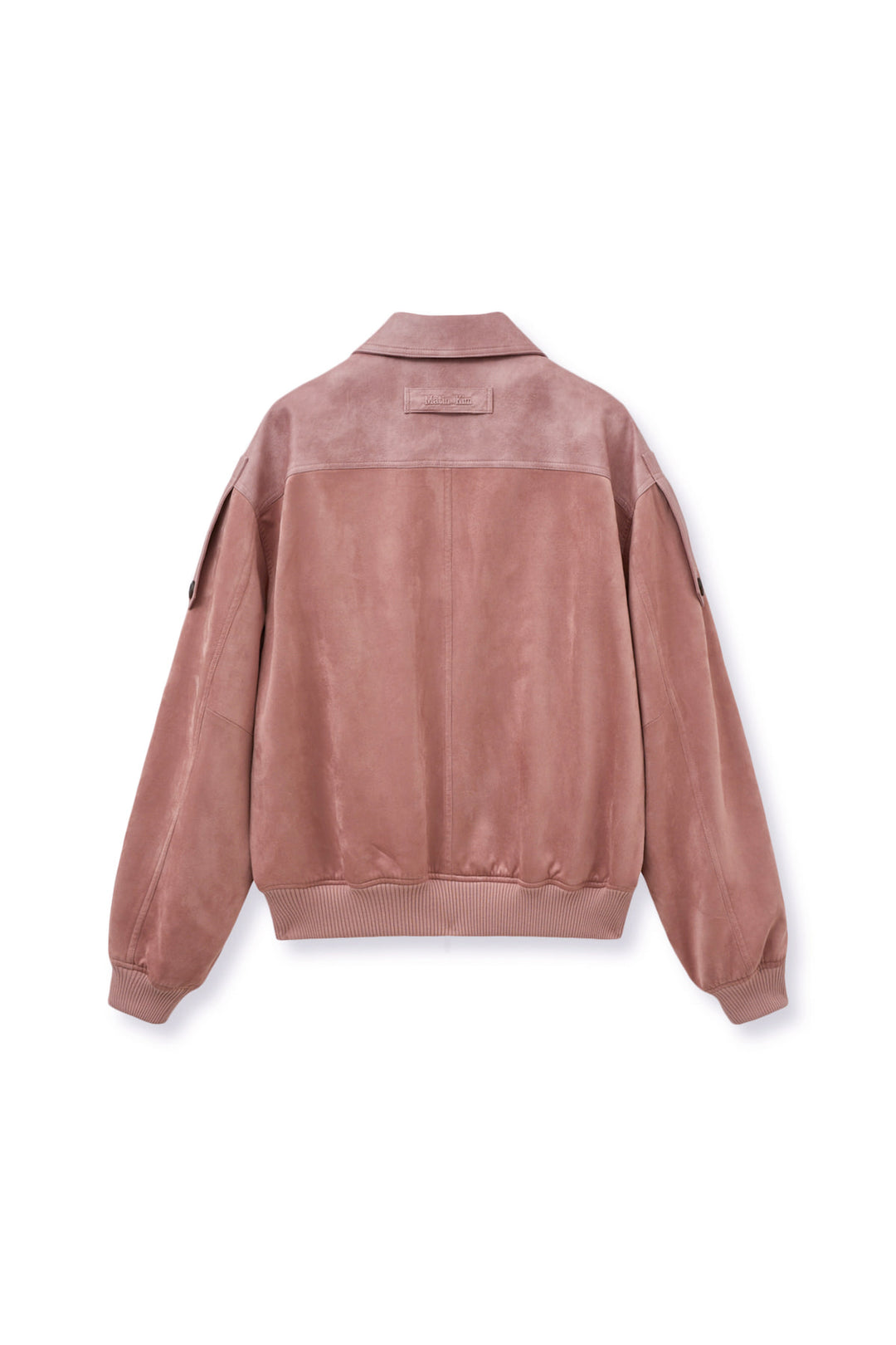 Matin Kim Suede Mix Leather Zip Jumper — Pink
