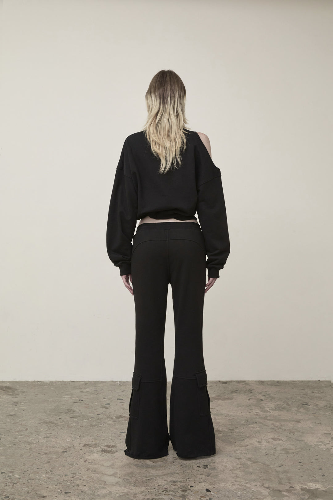 Matin Kim Boots Cut Slim Cargo Sweatpants — Black
