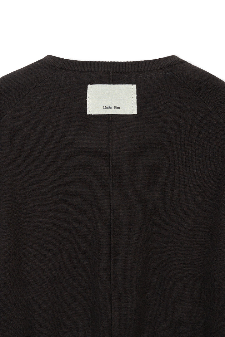 Matin Kim Raglan Sleeve Knit Pullover — Brown