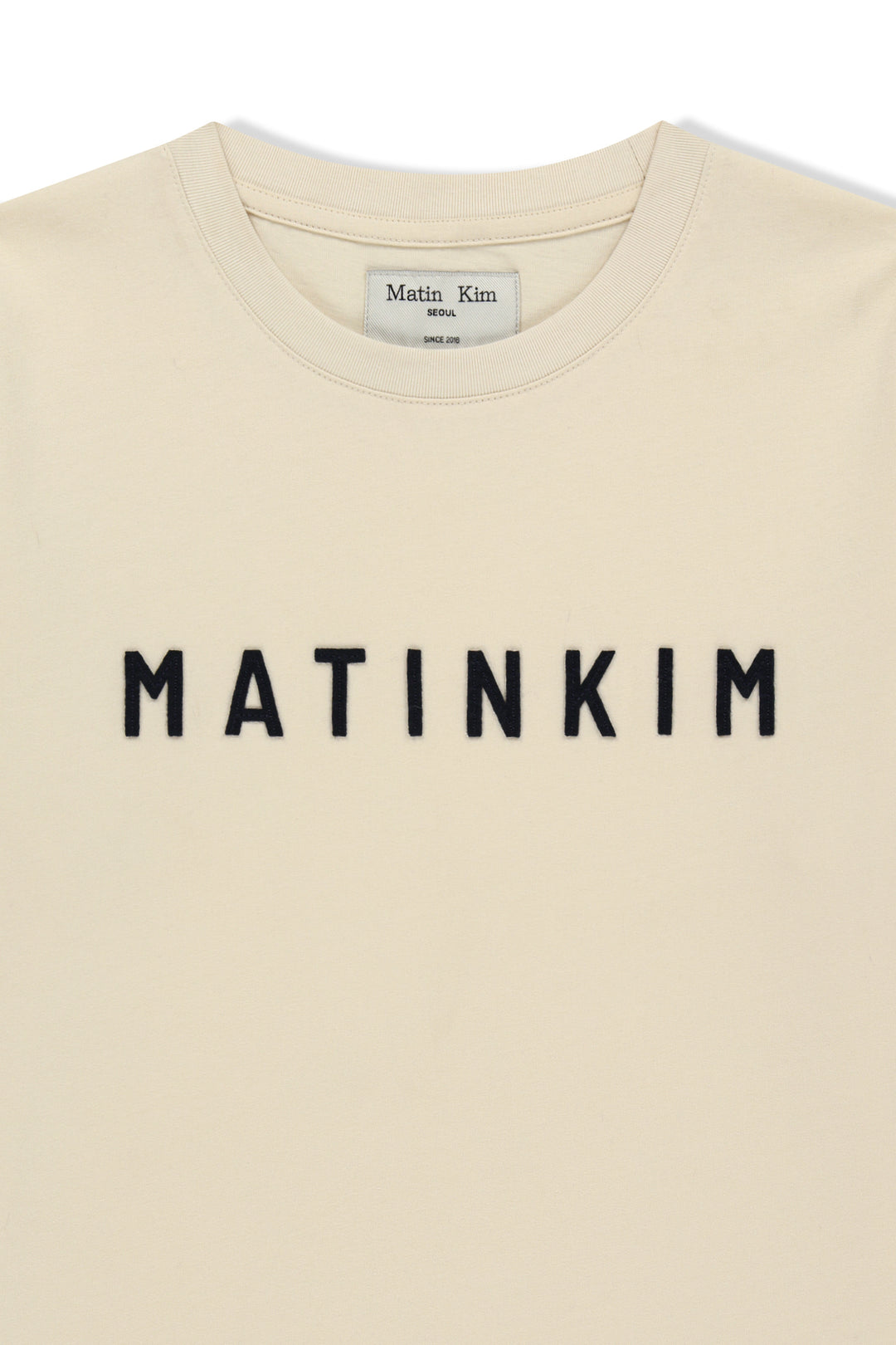 Matin Kim Applique Felt Logo Top — Cream