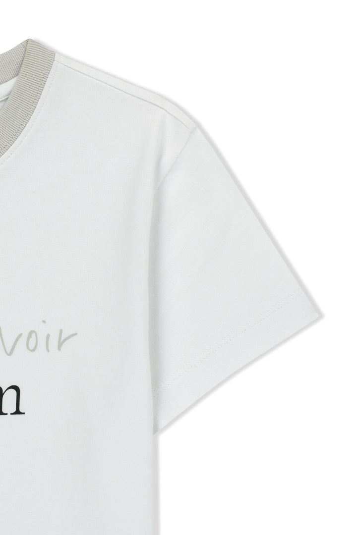 Matin Kim Tonal Rib Logo Crop Top — White