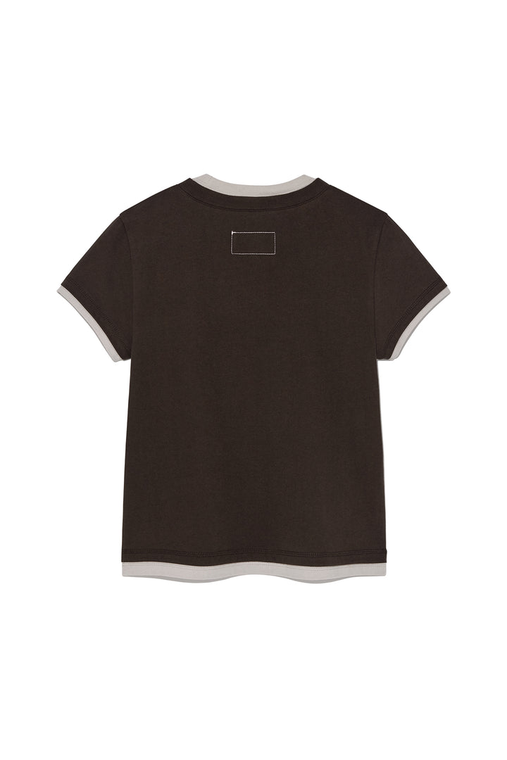 Matin Kim Color Point Layered Top — Brown