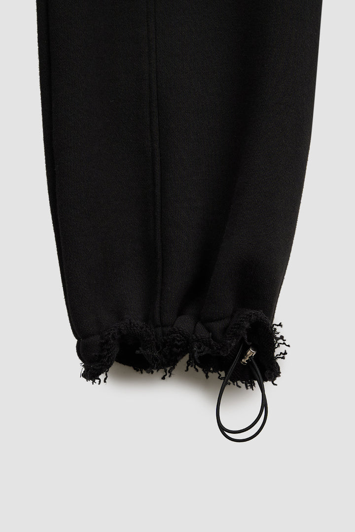 KIMMATIN Pocket Rivet Loose Fit Sweat Pants — Black