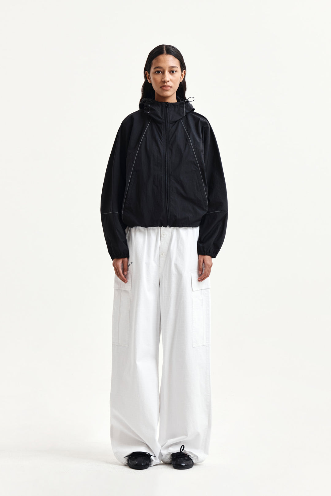 Matin Kim Drawstring Hem Cargo Pants — Ivory