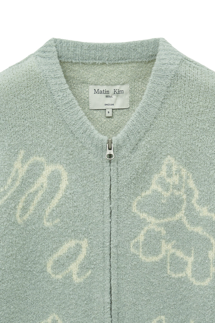 Matin Kim Poni Coni Knit Zip Up — Mint