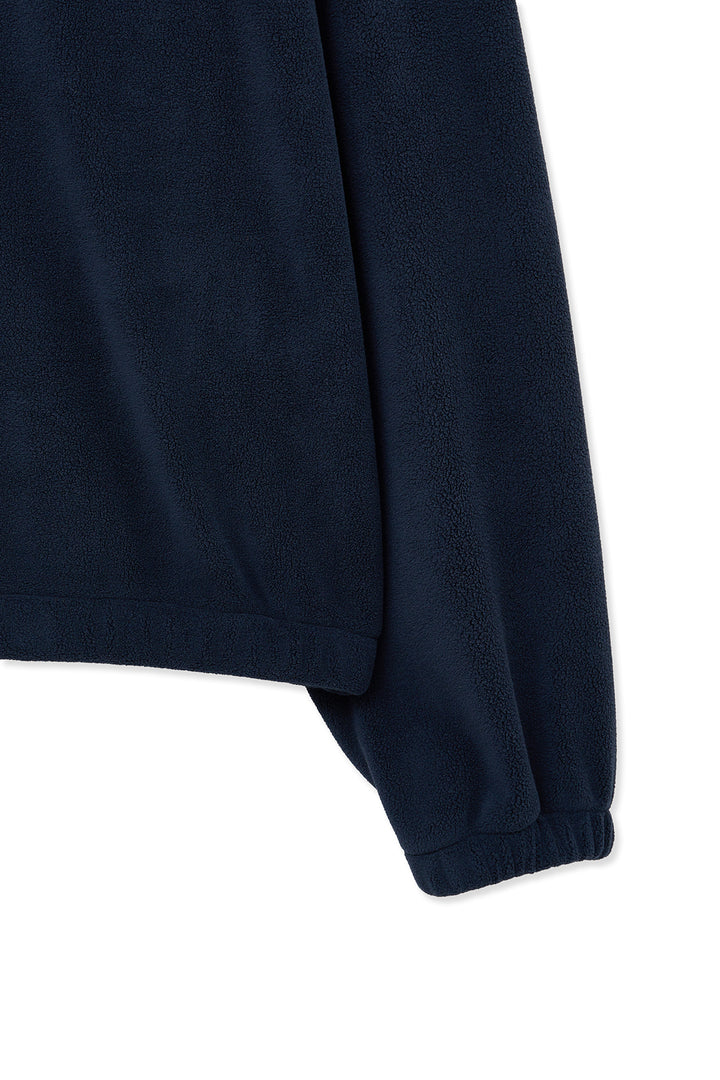 Matin Kim Sherpa Fleece Half-Zip Top — Navy blue