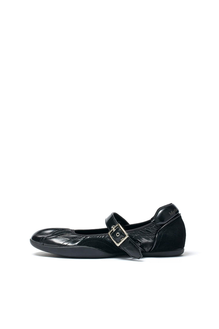 Matin Kim Shirring Point Round Mary Jane — Black