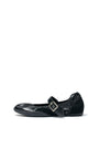 Matin Kim Shirring Point Round Mary Jane — Black