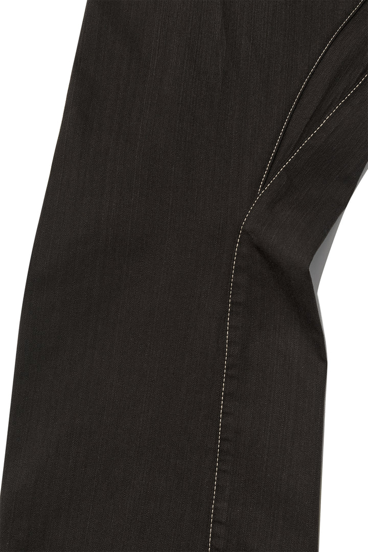 Matin Kim Waist Buckle Curved Twill Denim — Charcoal