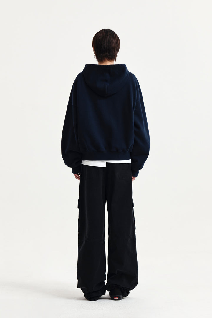 Matin Kim Graffiti Logo Zip Hoodie — Navy blue