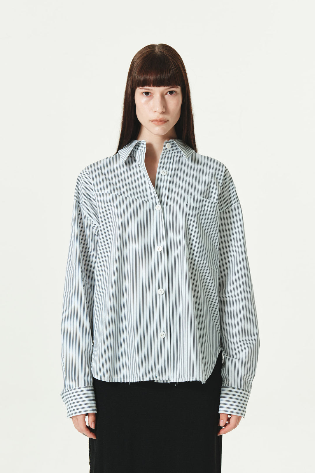 KIMMATIN Two Way Stripe Shirt — Black