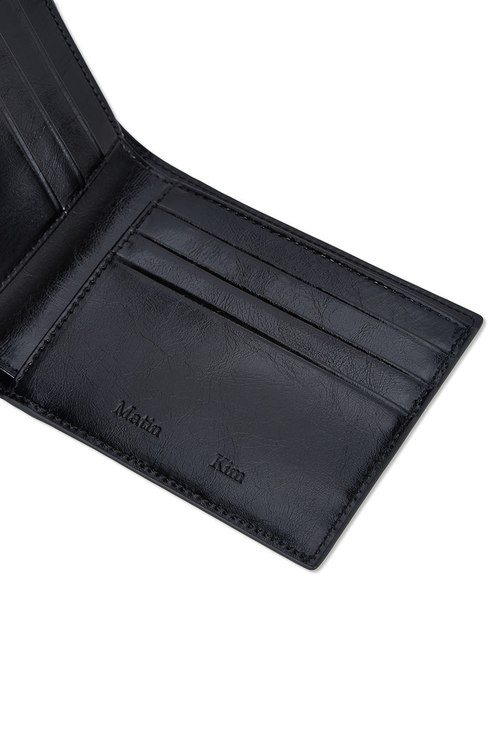 Matin Kim Steel Logo Business Wallet — Black