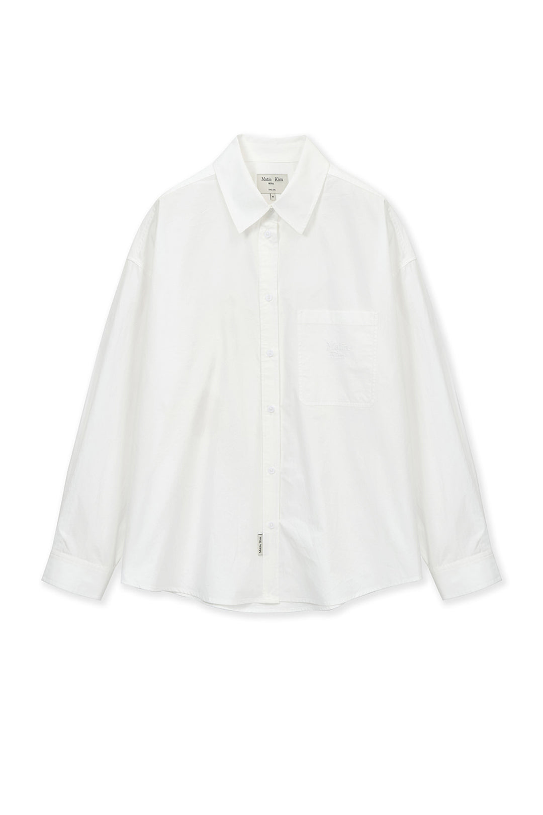 Matin Kim Embroidery Small Logo Shirt — White