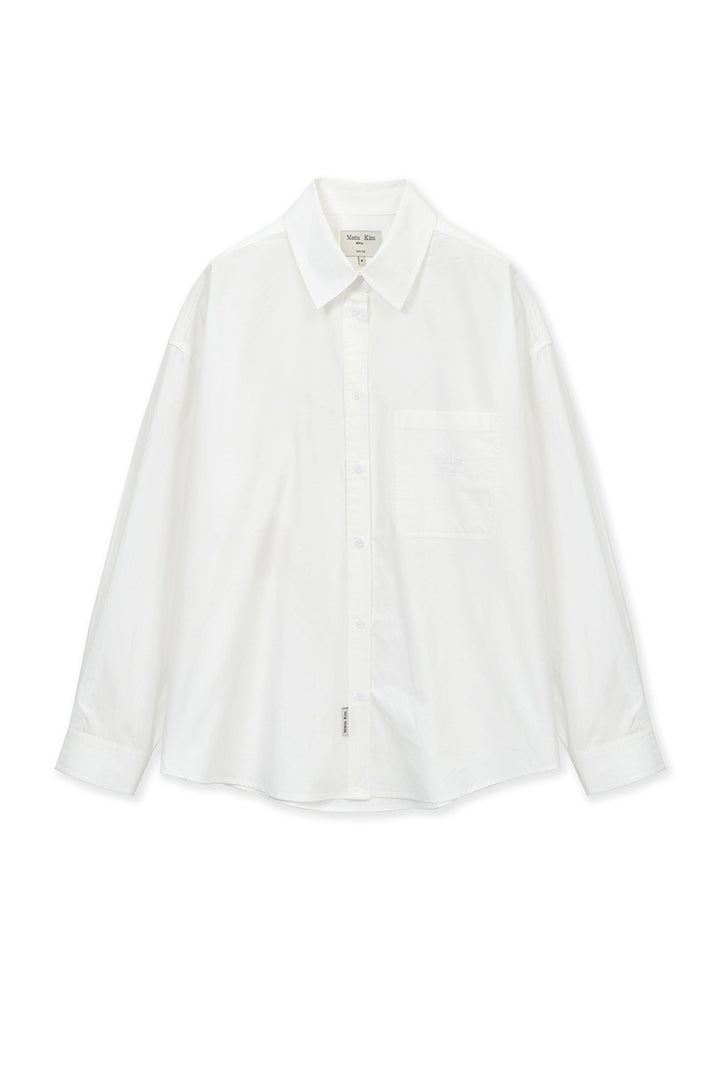 Matin Kim Embroidery Small Logo Shirt — White