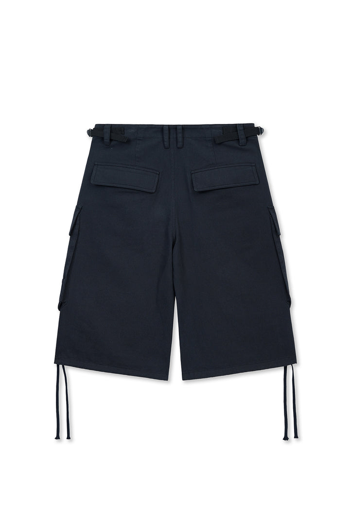 Matin Kim Utility Cargo Bermuda Shorts — Navy blue