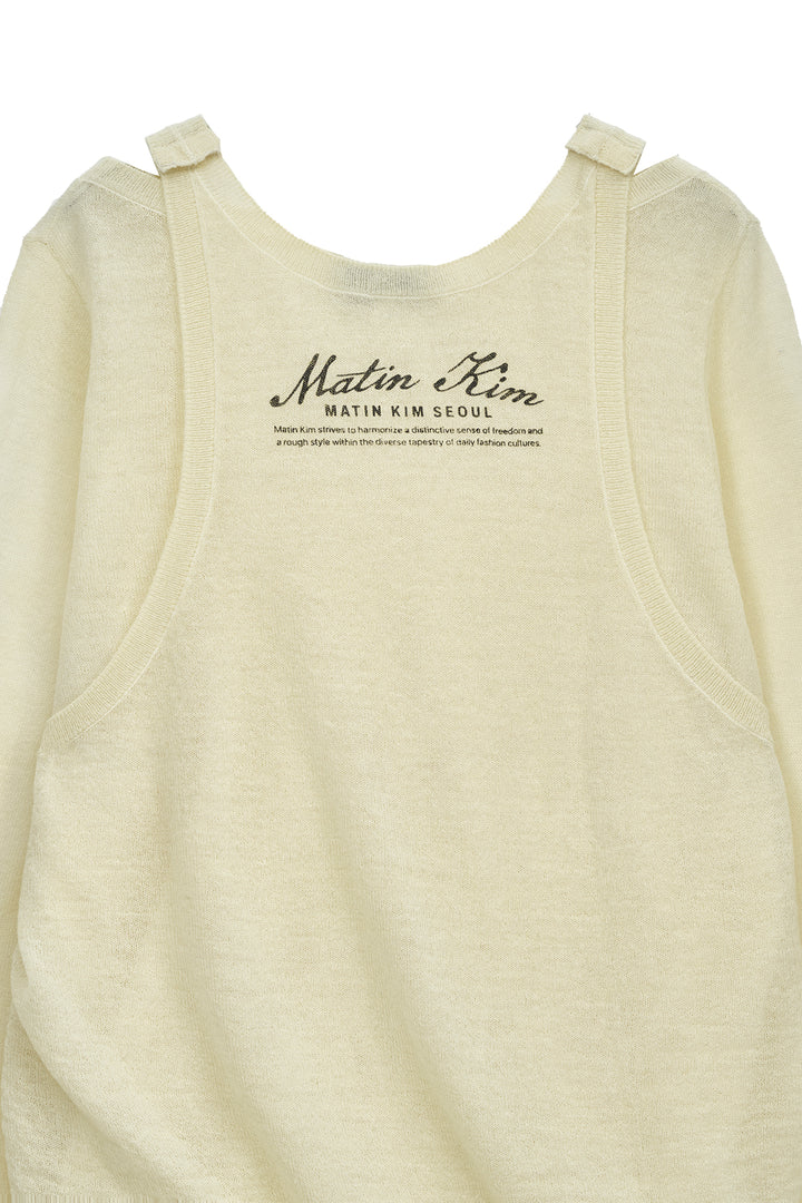 Matin Kim Mohair Layered Knit Pullover — Yellow