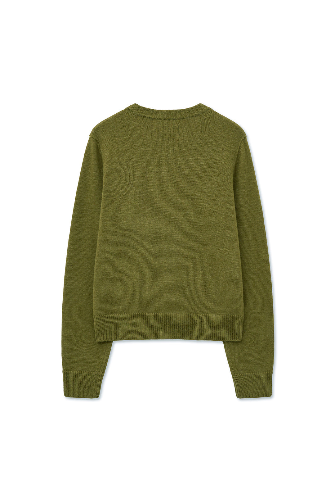 Matin Kim Cashmere Blended Round Knit Cardigan — Olive