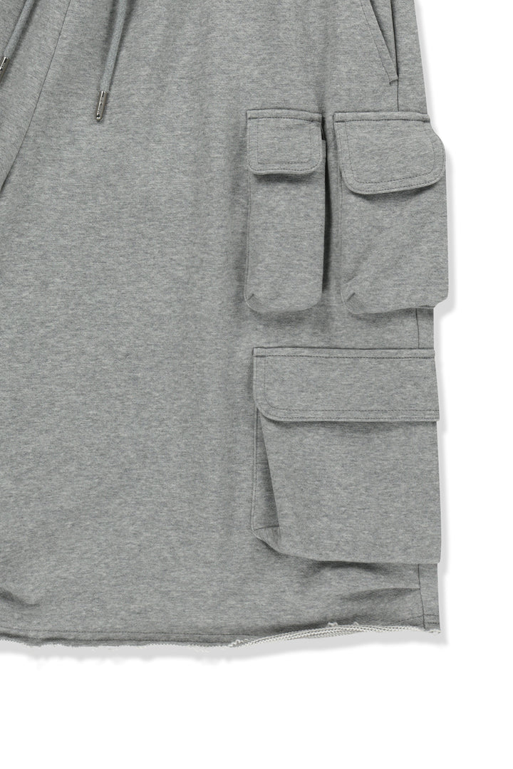 Matin Kim Terry Utility Pocket Bermuda — Gray