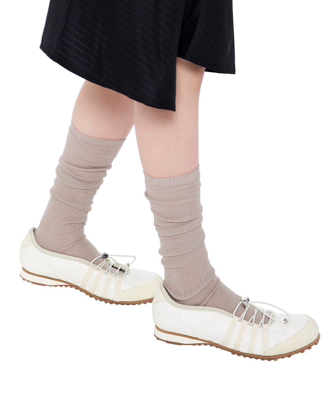Stand Oil Tie Mary Jane Sneaker — Cream