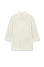 Matin Kim Raw Edge Crinkle Blouse — Cream