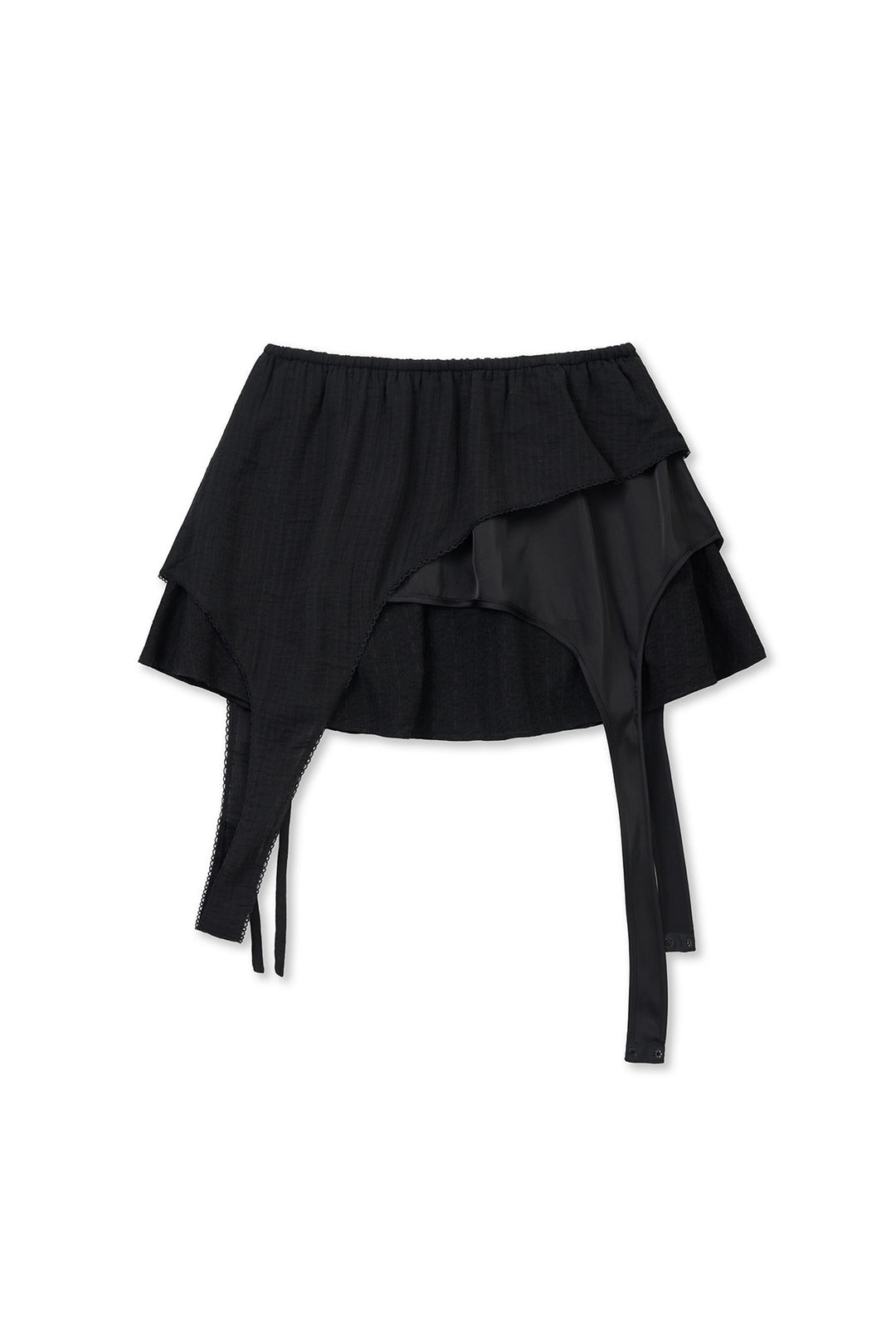 Matin Kim Multi Panel Layered Skirt — Black