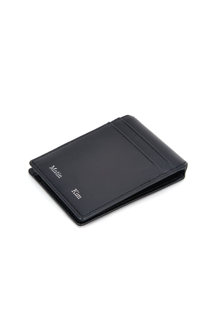 Matin Kim Embossed Logo Business Wallet — Black