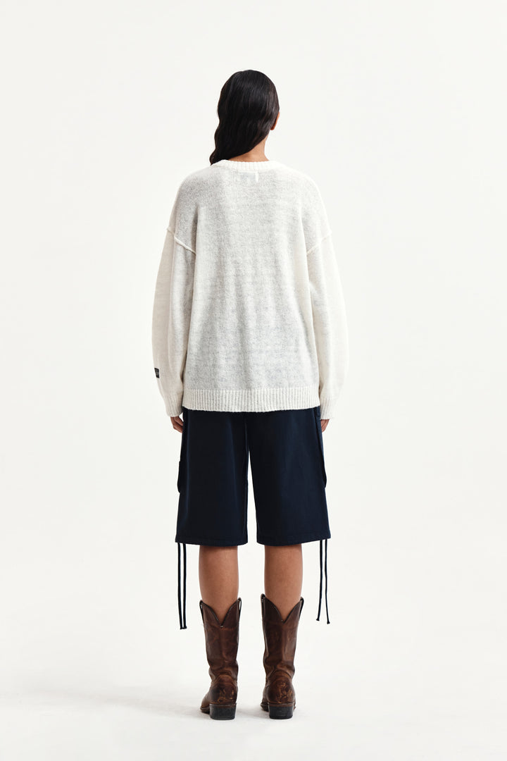 Matin Kim Utility Cargo Bermuda Shorts — Navy blue