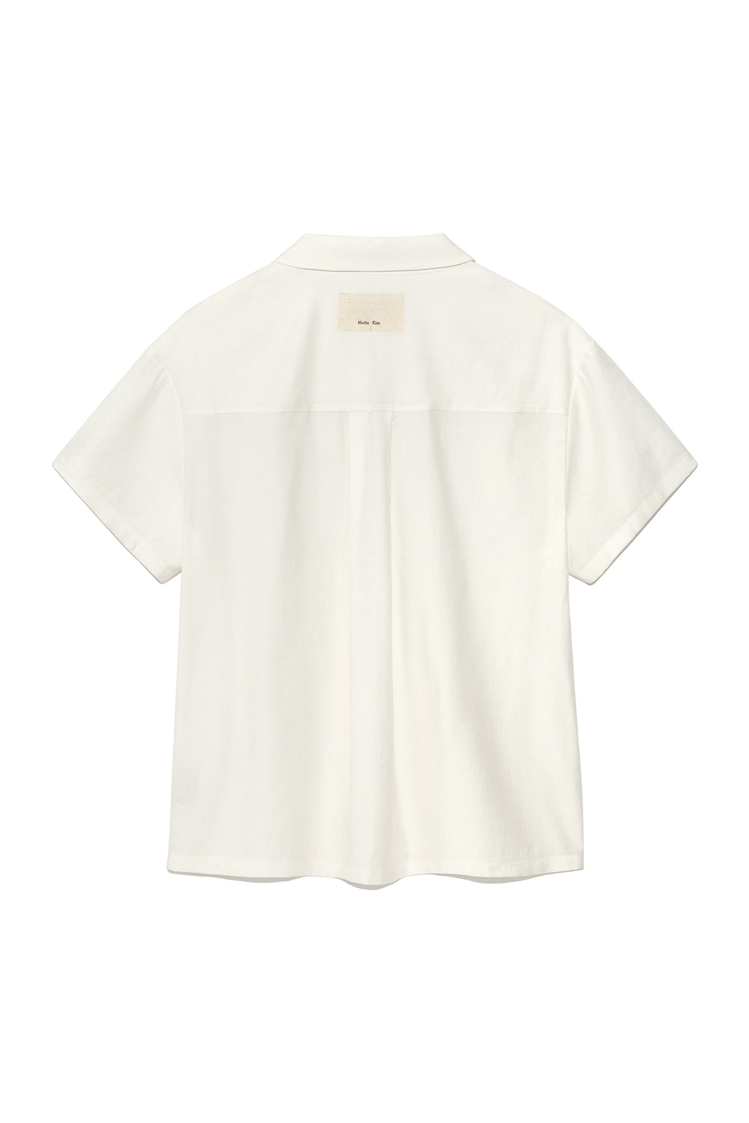 Matin Kim Unbalance Collar Half Shirt — Ivory