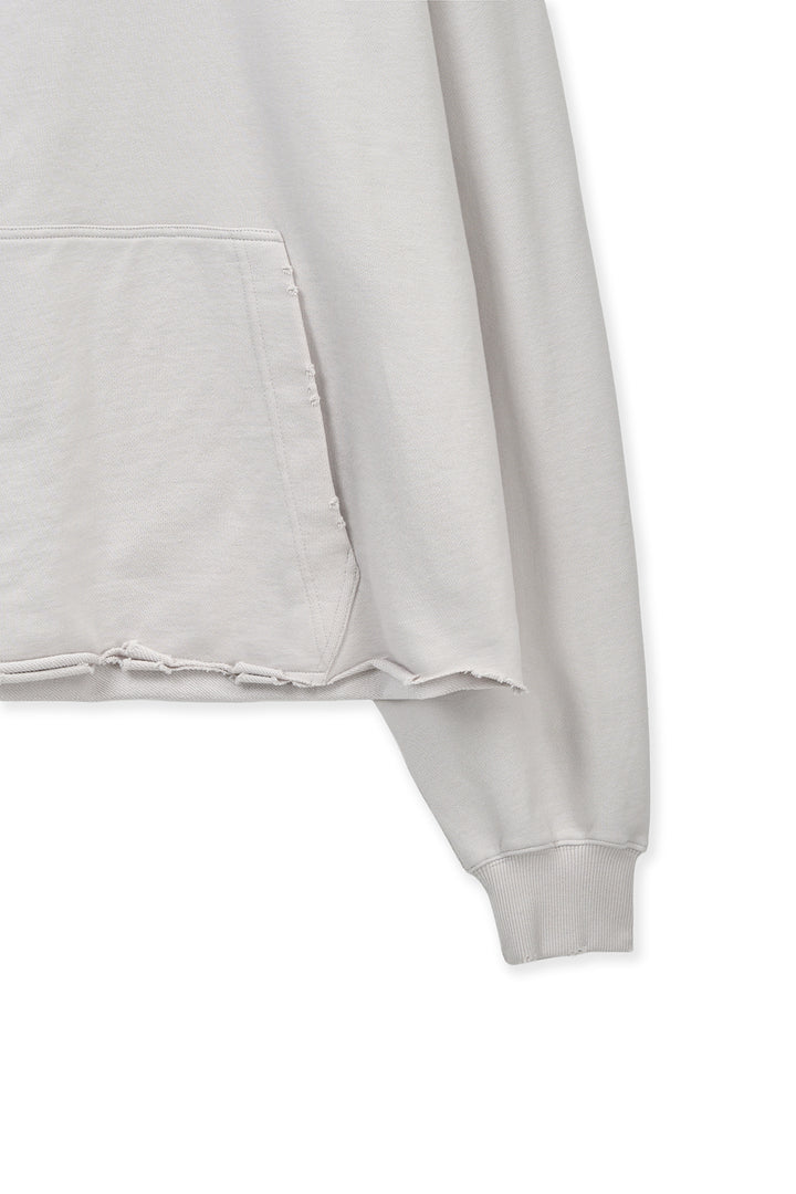 Matin Kim Raw Edge Hem Sweat Hoody — Beige
