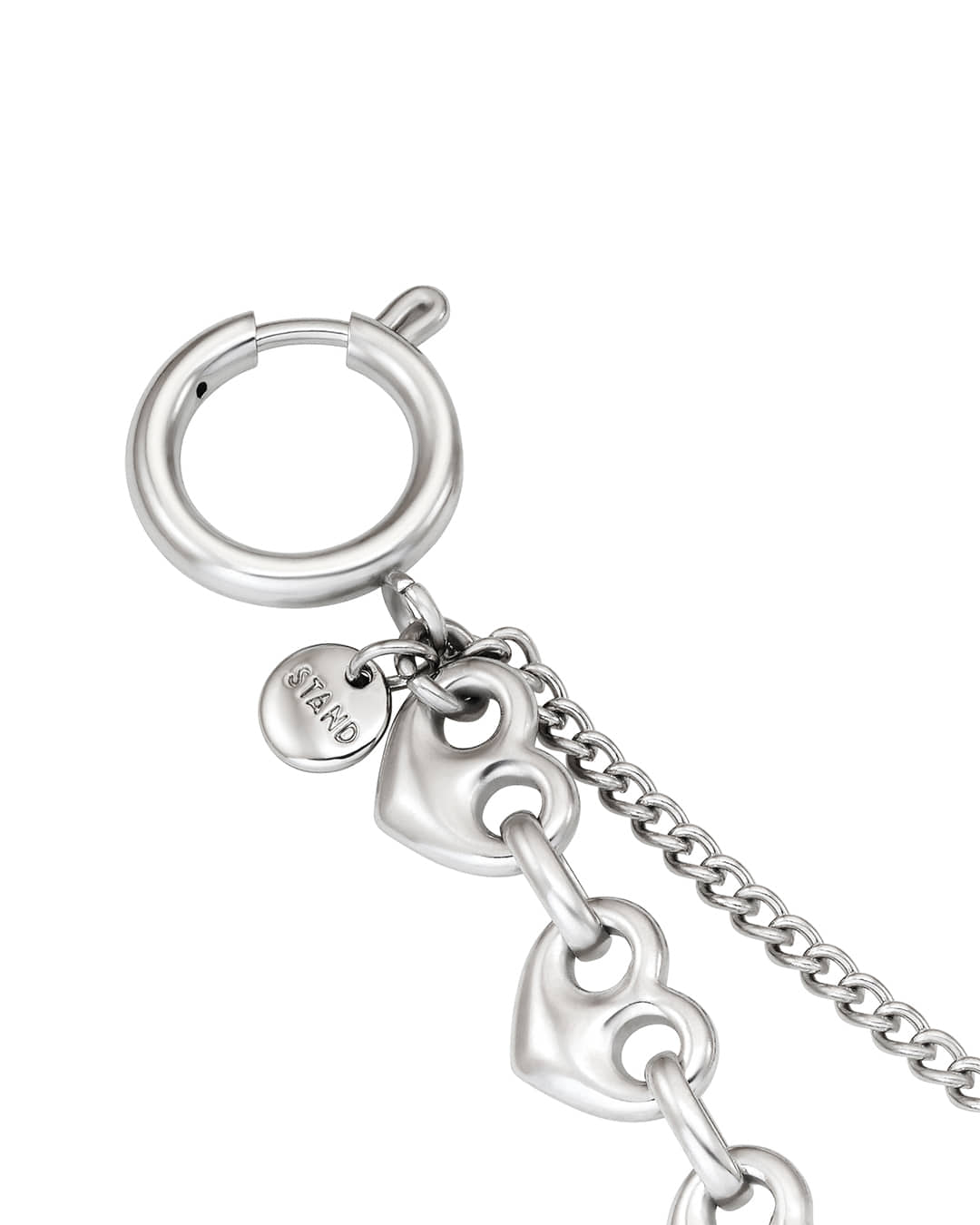 Stand Oil Dual Chain Keyring — Silver