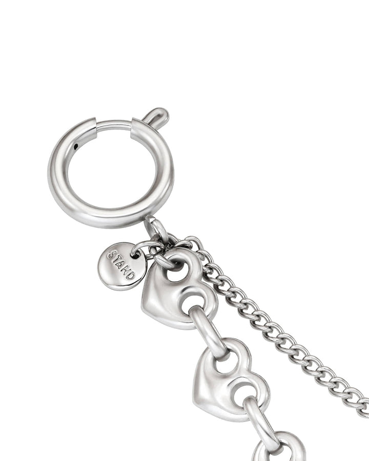 Stand Oil Dual Chain Keyring — Silver