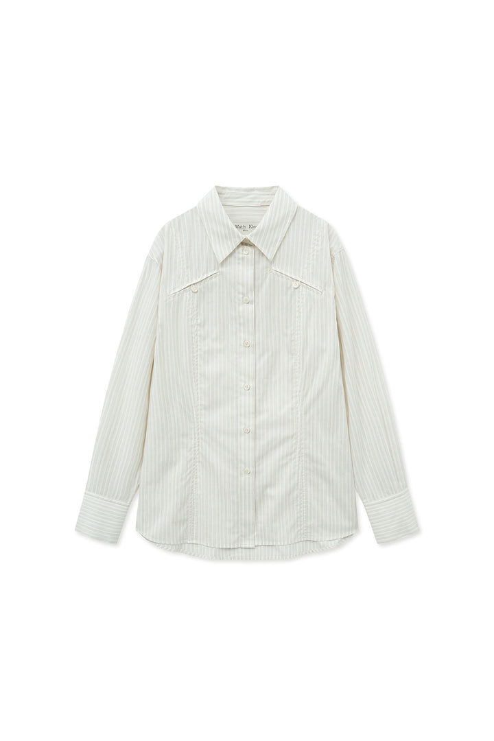 Matin Kim Pocket Line Point Shirt — Beige