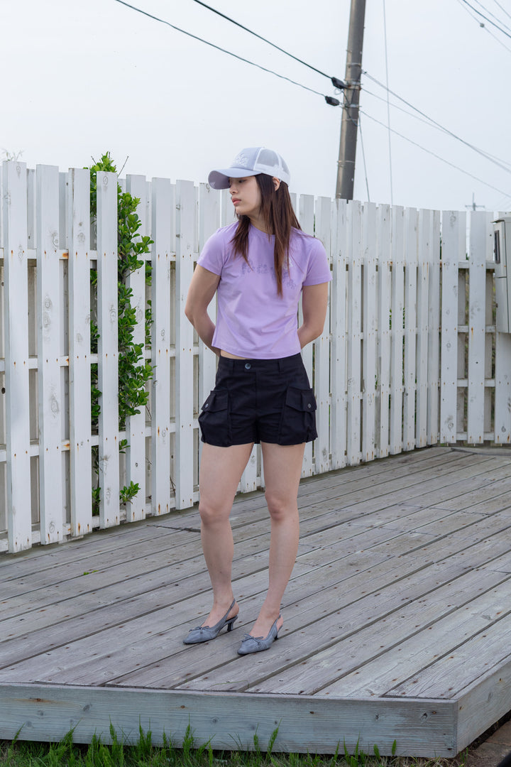 Matin Kim Bubbly Graphic Printing Top Lilac