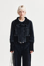 Matin Kim Washed Corduroy Bomber Jumper — Black