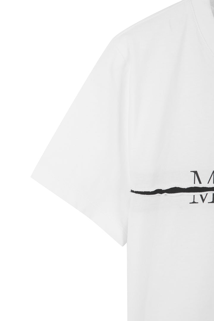Matin Kim Logo Cutted Crop Top — White