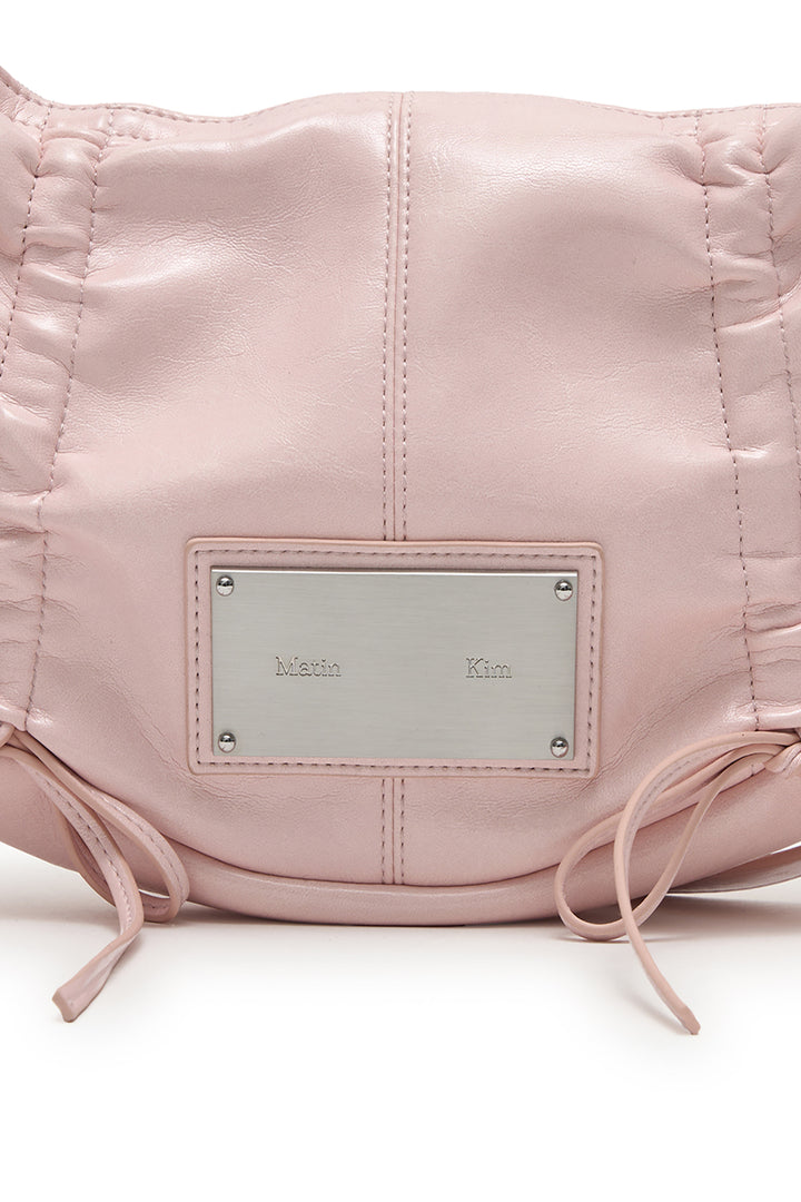 Matin Kim Half Shirring Ribbon Round Bag — Pink