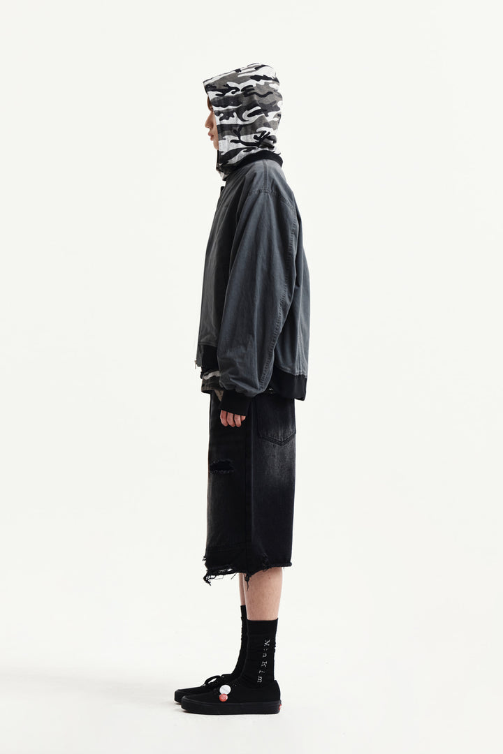 Matin Kim Vintage Washed Back Logo Jumper — Charcoal