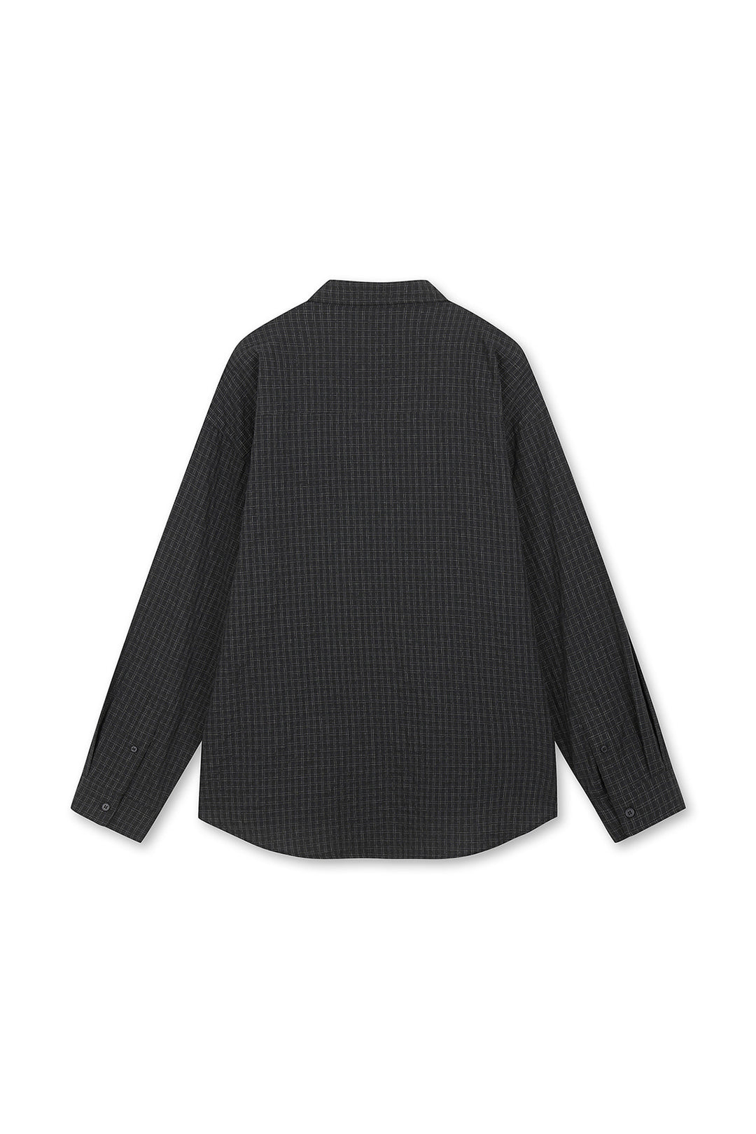 Matin Kim Front Graphic Check Shirt — Charcoal