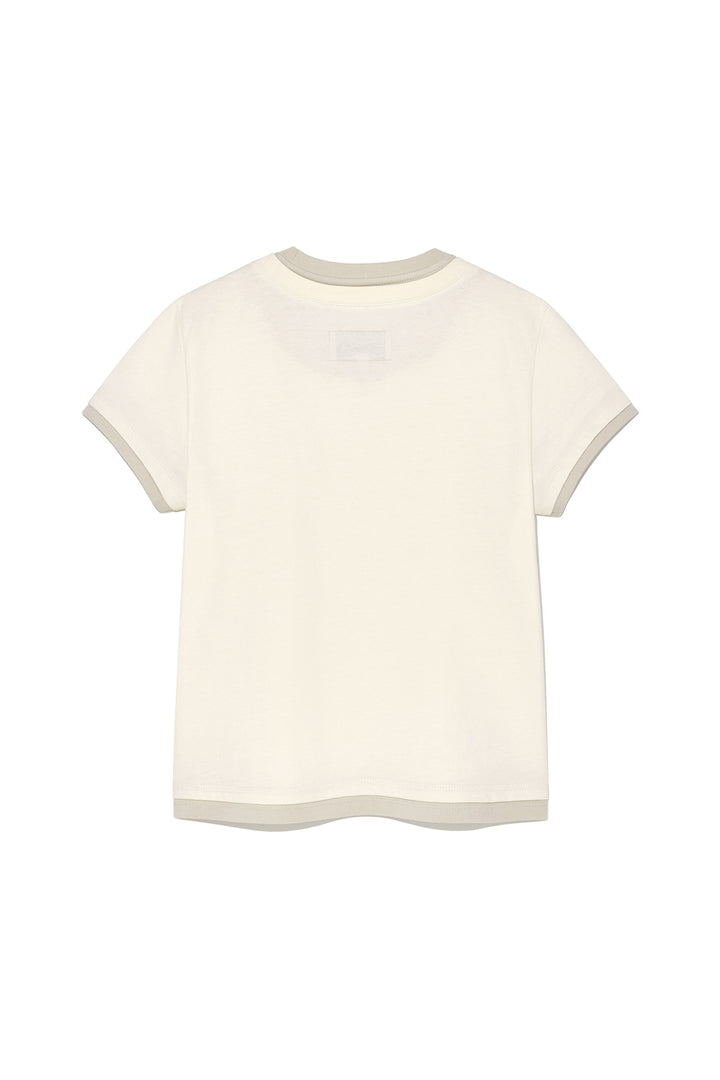 Matin Kim Color Point Layered Top — Ivory